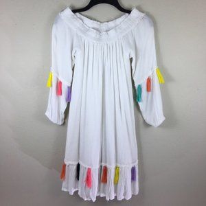 Chelsea & Theodore Tassel Peasant Dress NWT L